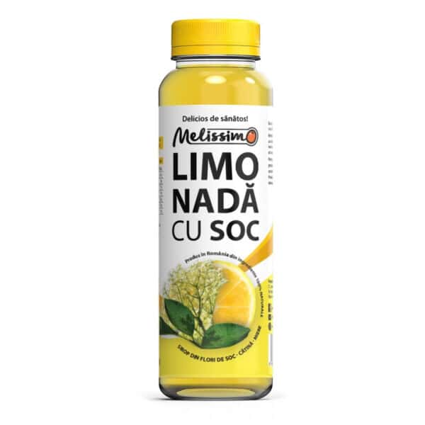 Melissimo Lemonade with Elderberry - refreshing drink from lemon juice, sea buckthorn, elderflower syrup and sweetened with honey
